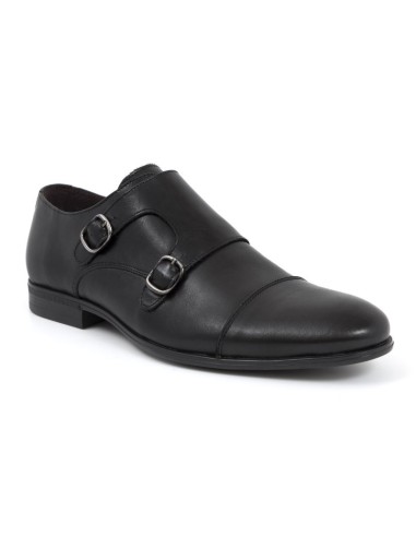 Black leather monkstrap