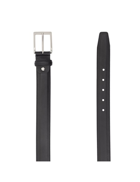 Cinturón de piel acabado a mano color negro