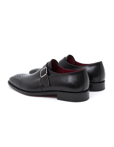 Black leather monkstrap
