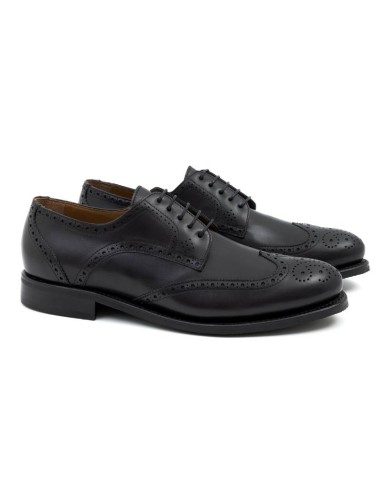 Goodyear Welt de piel acabado a mano color negro