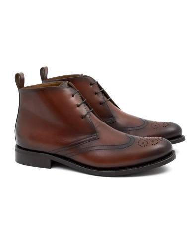 Goodyear Welt de piel tintado a mano color cuero GRESELI-CUERO