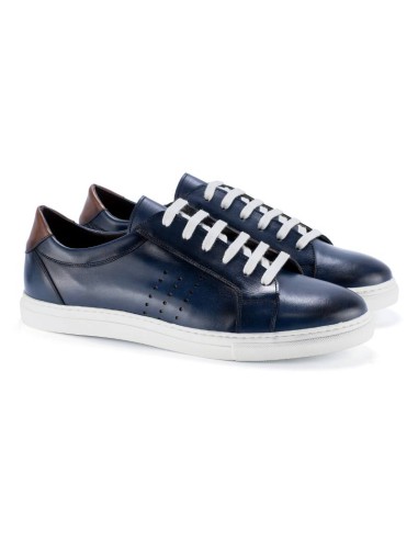 Sneakers de piel liso color azul LABOR-NAVY