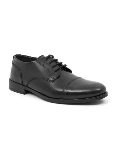 Black leather derby