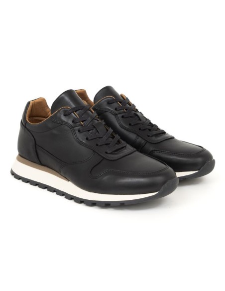 Black leather sport shoe