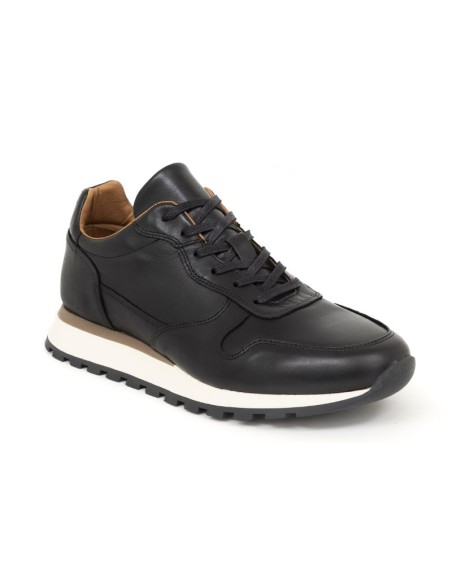 Black leather sport shoe