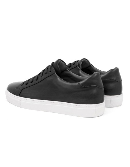Black leather sneakers