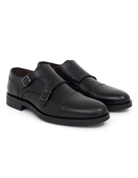 Black suede monkstrap