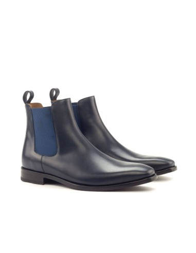 bottines chelsea en cuir bleu LUCMAN-NAVY