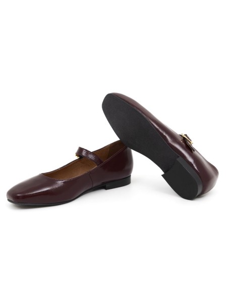 Ballerine de peau Bordeaux W-DEBOL-BURGUNDY
