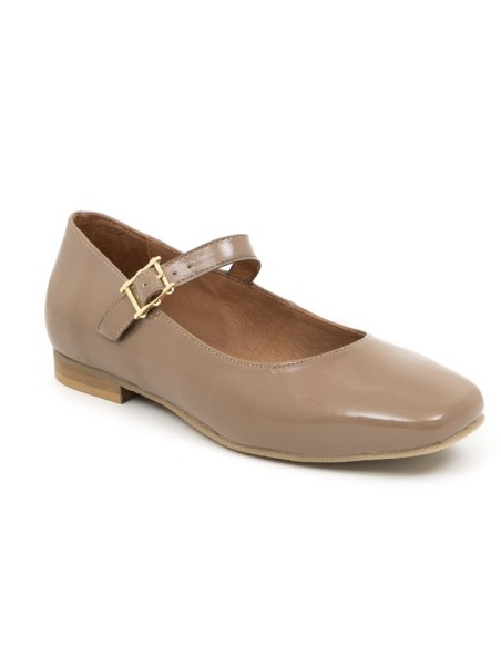 Beige leather Ballet Flat