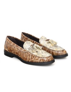 Light Brown leather women's mocassins