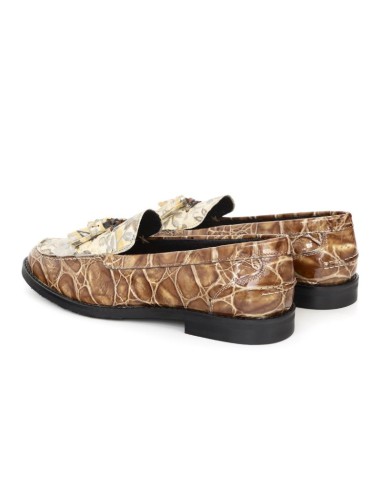 Light Brown leather women's moccasins
