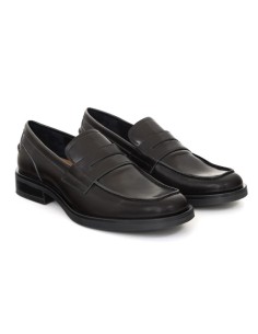 Brown leather women's moccasins