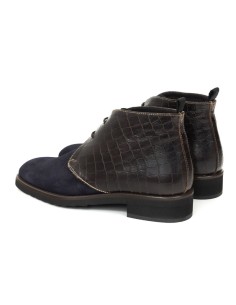 Blue leather women's boots 2