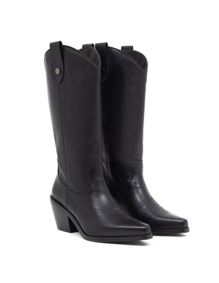 bottes femme de peau le noir W-NERENO-BLACK