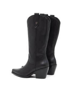 Botas de mujer de piel liso color negro 2
