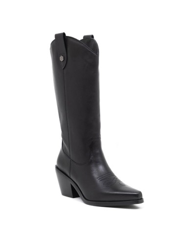 Black leather Women's high boots