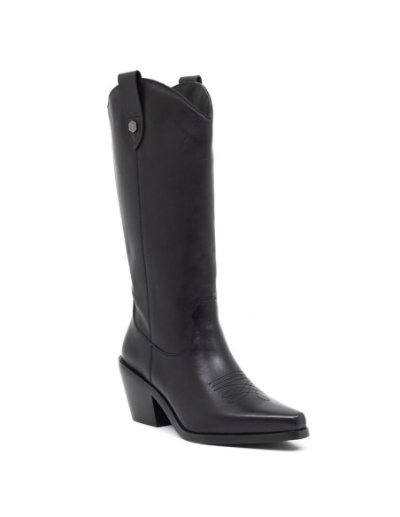 Black leather Women's high boots
