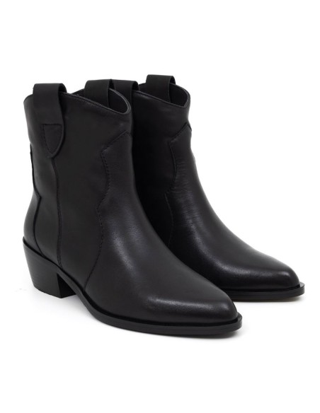 bottines femme de peau le noir W-NIERIL-BLACK