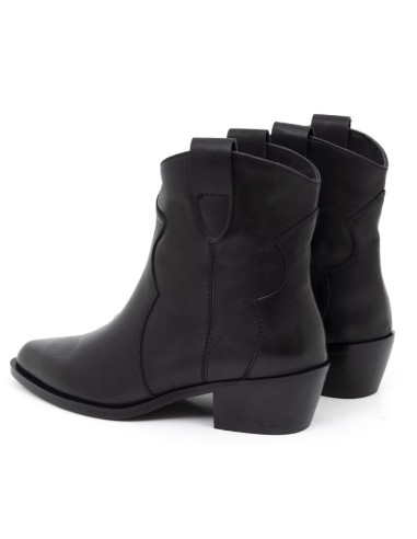 bottines femme de peau le noir W-NIERIL-BLACK