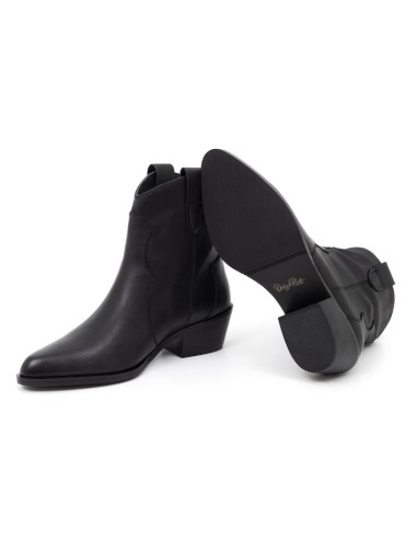 Botines de mujer de piel liso color negro