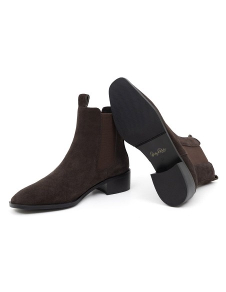 Brown suede women's boots