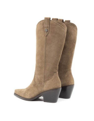 bottes femme suède cuir W-SERENO-TAUPE