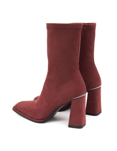 Burgundy suede Women's high boots