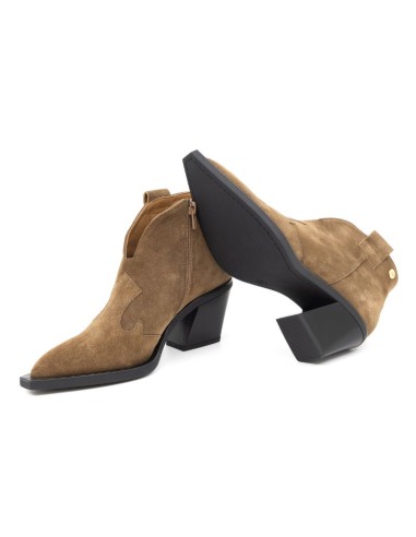 Beige suede women's boots