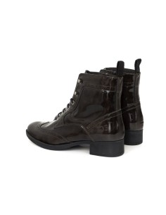 Botines de mujer de piel semi-brogado color marrón 2