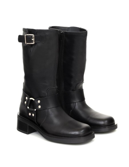 bottes femme de peau le noir W-NAPOLE-BLACK