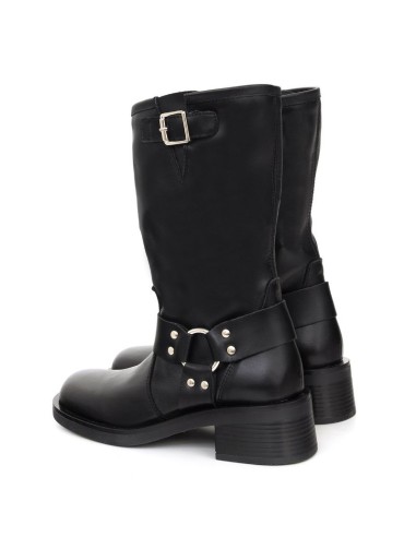 Black leather Women's high boots