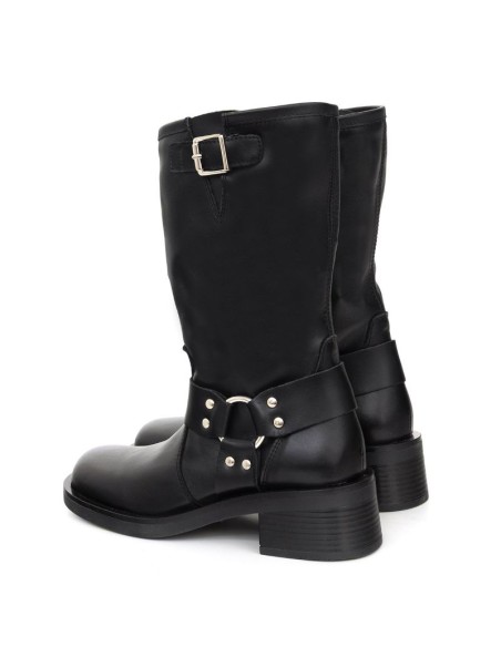 Black leather Women's high boots