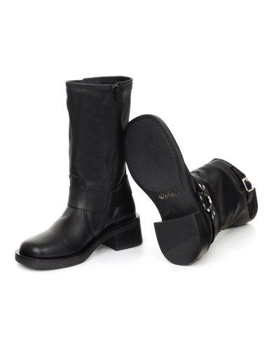 bottes femme de peau le noir W-NAPOLE-BLACK
