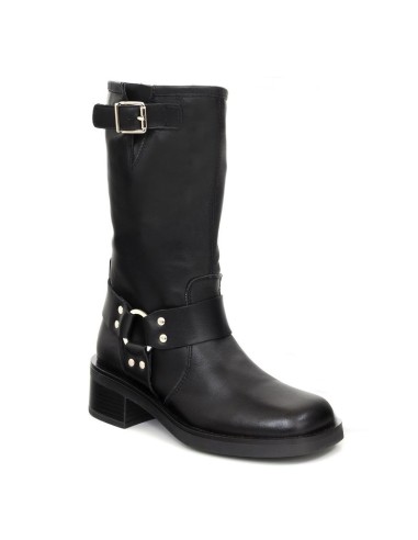 Black leather Women's high boots