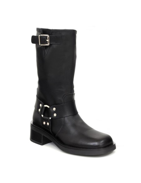 bottes femme de peau le noir W-NAPOLE-BLACK