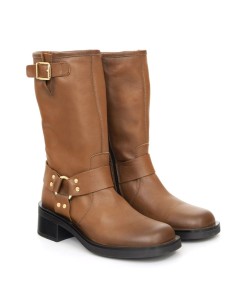 Light Brown leather Women's high boots