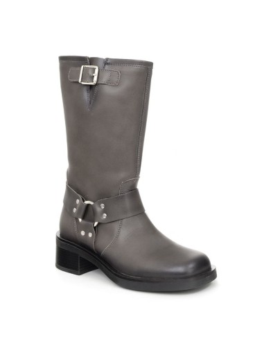 bottes femme de peau gris W-NAPOLE-GREY