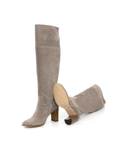 Botas de mujer de ante liso color gris