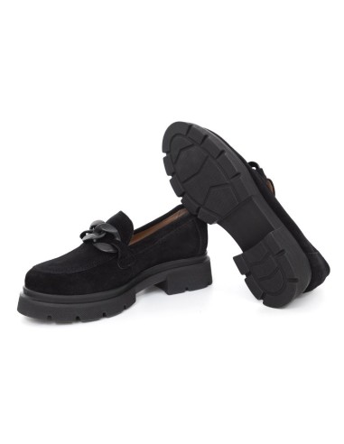 femmes mocassins suède le noir W-SALAMIL-BLACK