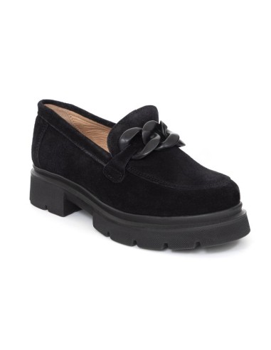 femmes mocassins suède le noir W-SALAMIL-BLACK