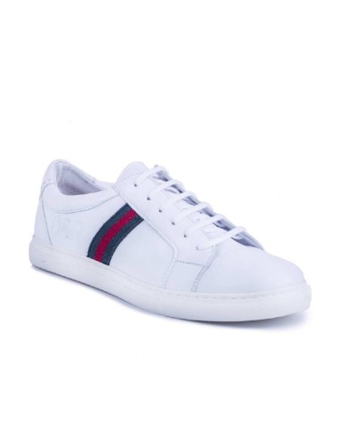 Sneakers de piel con elástico lateral color blanco NACHO-BLANCO