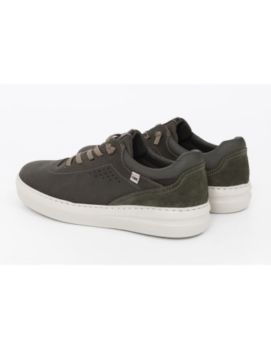 Sneakers de nobuck liso color verde