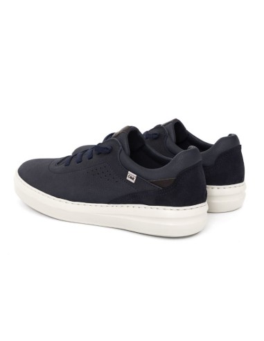 Sneakers de nobuck liso color azul