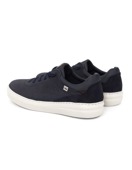 Sneakers de nobuck liso color azul