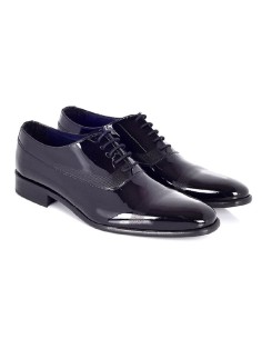 Oxford cuir verni le noir PANOLI-BLACK