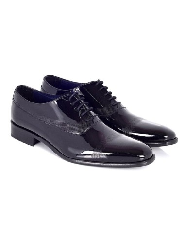 Oxford cuir verni le noir PANOLI-BLACK