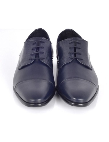 Derby de peau bleu PAREL-NAVY