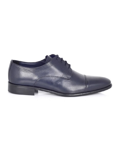 Blue leather derby
