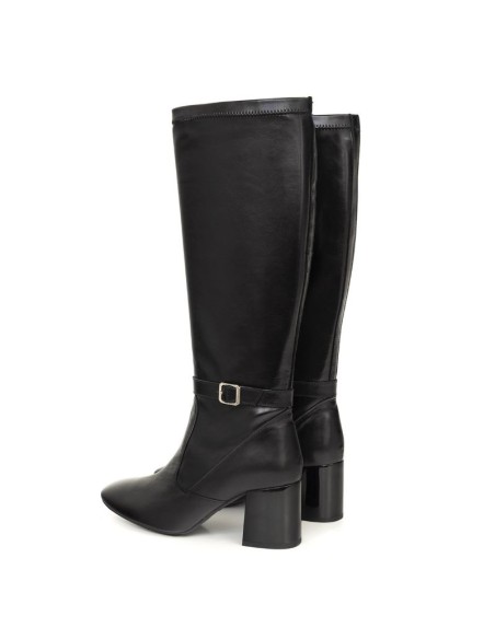 Black leather Women's high boots